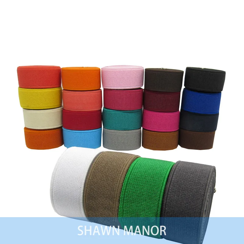 Thick Colored Elastic Webbing Band, DIY Strecth Ribbon for Sewing Shoes, Belt, Clothes, 20mm, 10 Meters/Lot