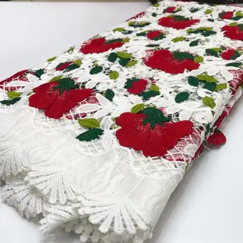 

factory offers 2019 New Arrives cord lace net lace fabric African with 3 d flowers for Wedding Party Dress or Evening Dresses