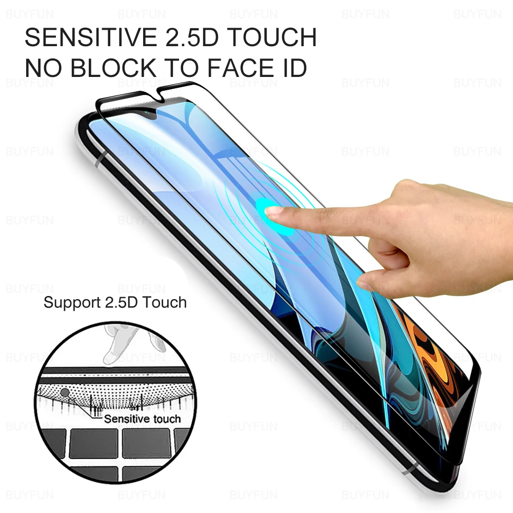 2Pcs Screen Protector Tempered Glass For Xiaomi Redmi 9T 9A 9C 9CNFC 9 NFC 10 6.53" Ful Cover Protective Film M2010 J19S G Y 9 T phone screen guard