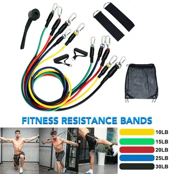 

11pcs/set Pull Rope Fitness Exercises Resistance Bands Latex Tubes Pedal Excerciser Body Training Workout Yoga Rubber Loop Tube