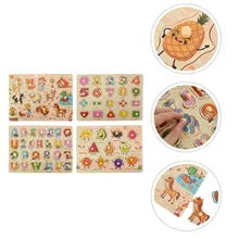 Puzzle en bois créatif pour enfants, 4 ensembles