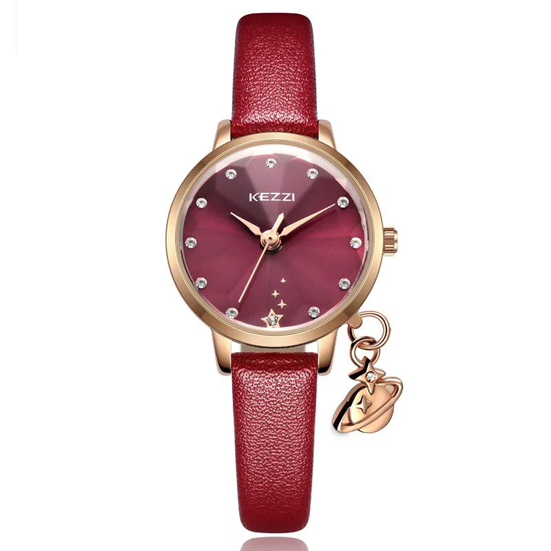 KEZZI женская одежда наручные часы Мода Звезды планета подвеска браслет часы водонепроницаемые кожаные часы для женщин кварцевые часы Reloj