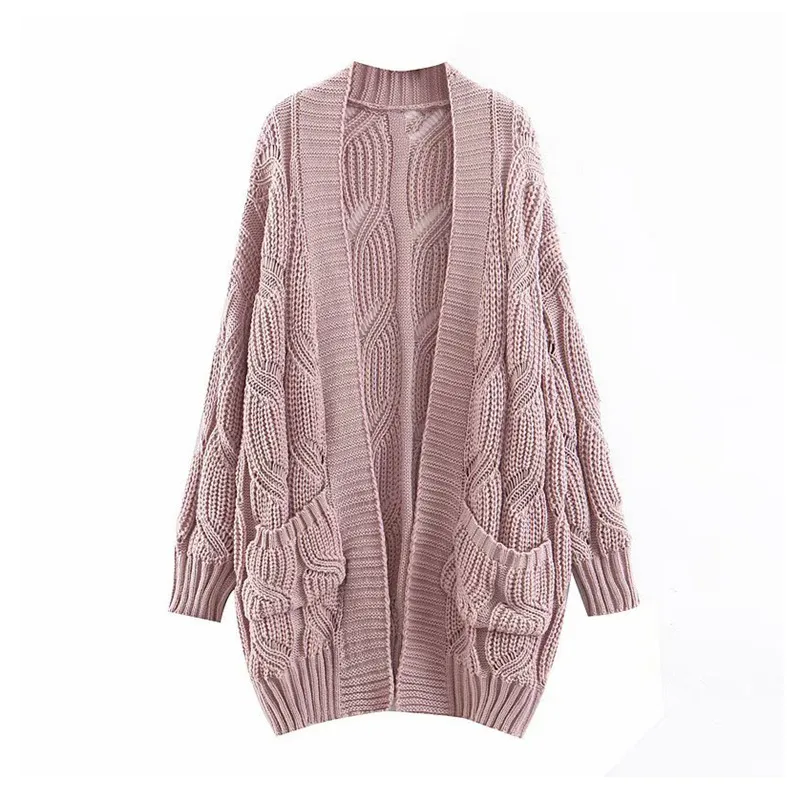 shrug knitted sweater cardigan pockets women elegant sweaters 2019 autumn winter fashion top female turn down collar outwear
