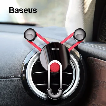 Baseus Car Phone Holder Gravity Air Vent Mount Mobile Phone Holder Stand for iPhone USB C Cable for Xiaomi Mi9 Charging Bracket 1