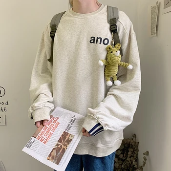 

2019 Autumn New Korean Version Of The Fake Two-piece Stitching Men's Letter Printing Loose Harajuku Simple Casual Pullover