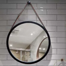 Винтажное круглое/квадратное зеркало для макияжа, Настенное подвесное украшение, Ретро стиль, ручная работа, простое настенное украшение, креативное круглое зеркало
