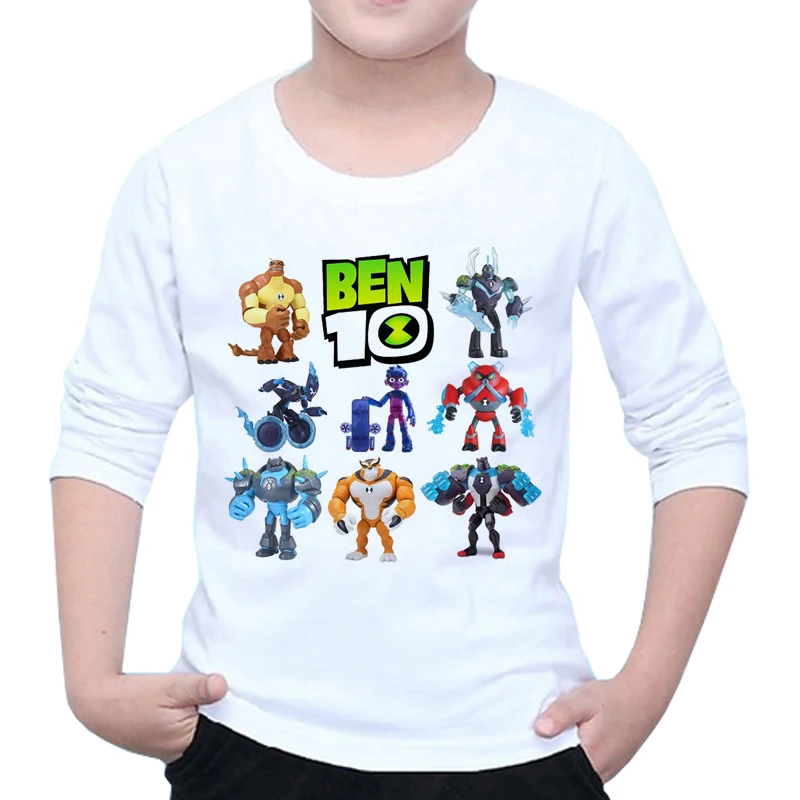 Модная детская футболка с изображением Бена 10, крутые топы с длинными рукавами для мальчиков, Повседневная футболка, одежда для малышей, Y21-2 - Цвет: 7