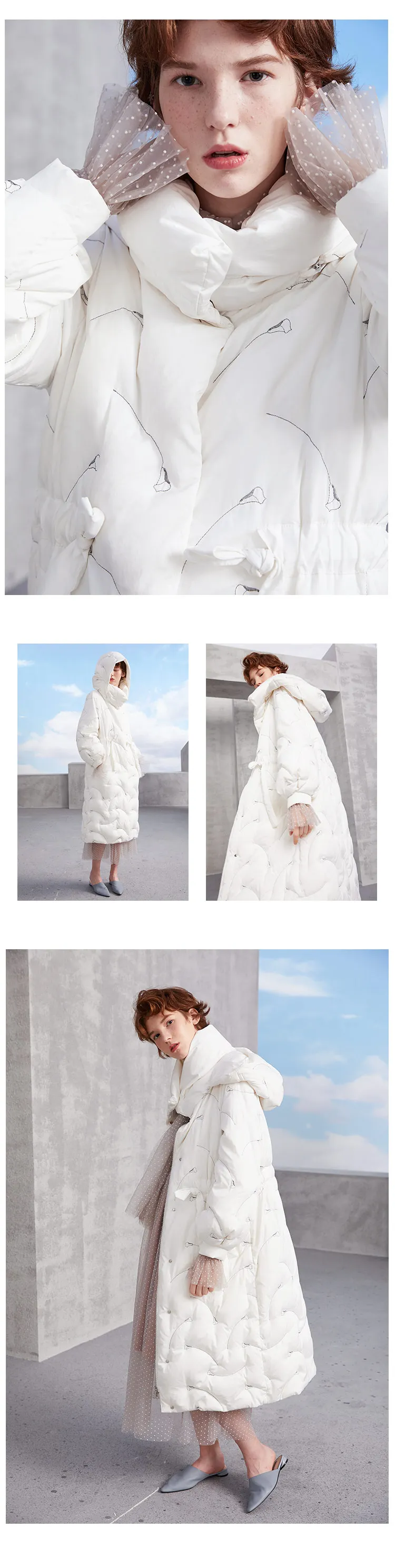MissFoFo/ зимняя новая модная брендовая Женская куртка-пуховик на белом утином пуху Красивая верхняя одежда для девочек, пальто