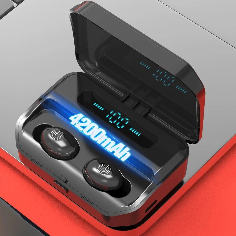 Bluetooth 5 0 Беспроводной наушники с 4200 мАч зарядный чехол IPX7 Водонепроницаемый