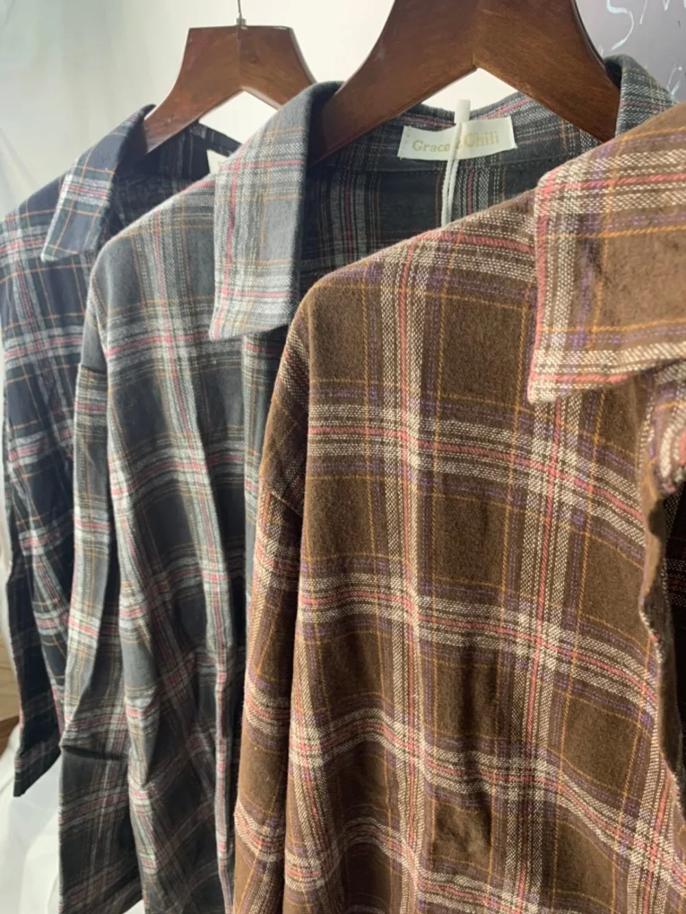 new Vintage cotton plaid Shirt female Oversize Tops Women Long sleeve Girls Blouse Plus Size Autumn Women Blouses femme Blusas