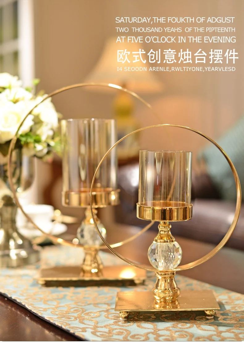 Large Luxury Nordic Candlestick Simple Glass Romantic Candle Holder Creative Living Room Portavelas Wedding Dinner Decor MM60ZT