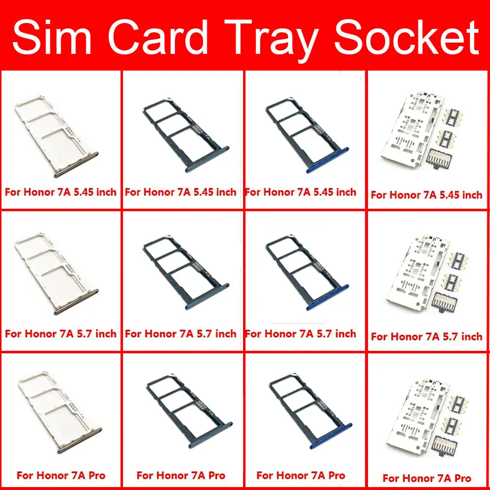 

Memory & SIM Card Tray Holder For Huawei Honor 7A Pro 7APro RU Sim Card Reader Slot Socket Adapter Replacement Repair Parts