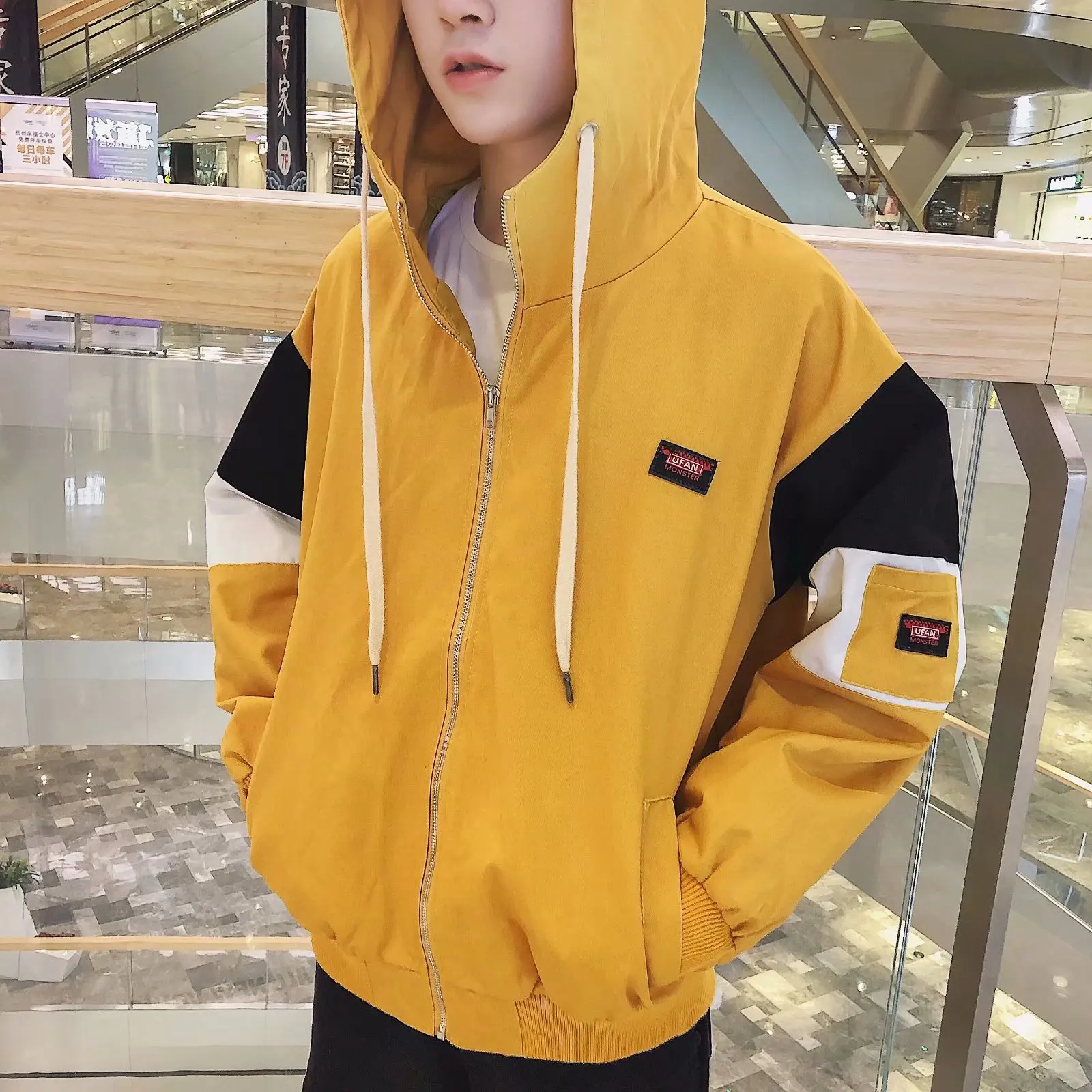 

Autumn Donggang-Style Hooded Jacket Men's Korean-style Trend Handsome Loose-Fit Students BF Ulzzang Harajuku Wind BF Coat