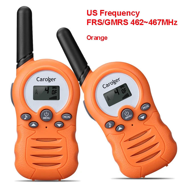 US Orange Caroger 22/8 канал 2 шт. иди и болтай Walkie Talkie S FRS/GMRS 462/467/446 МГц двухстороннее радио 2 км Диапазон ручной домофон с камуфляжным принтом - Цвет: US Orange