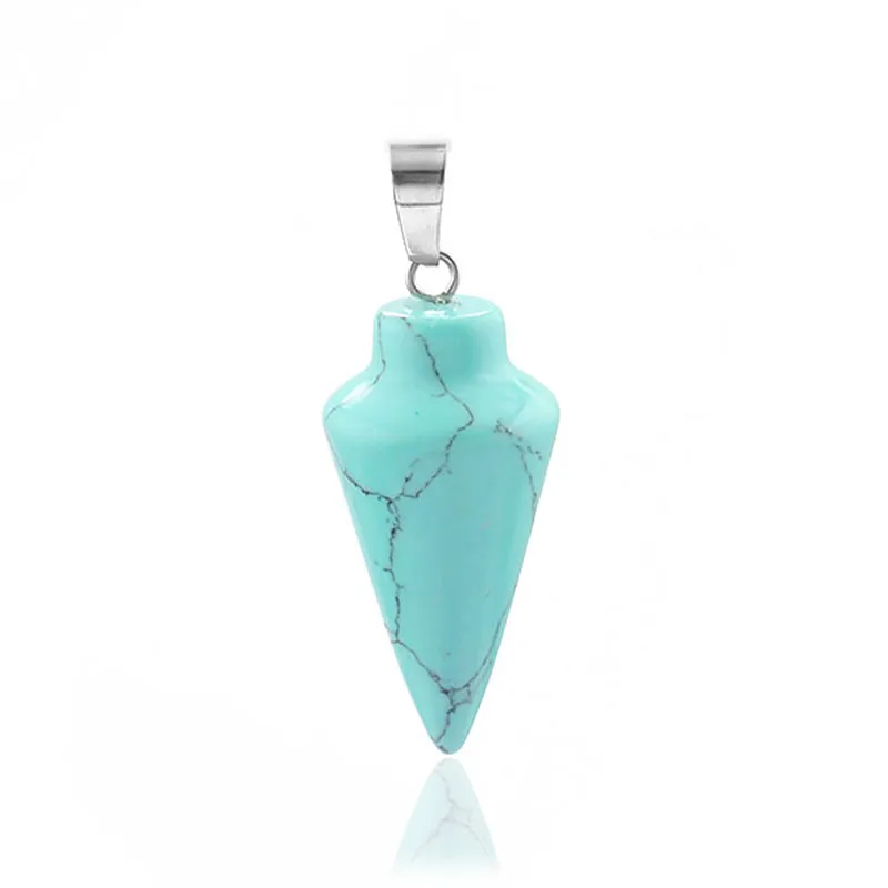 Blue Turquoise Ожерелье Подвеска амулеты авантюрин голубое пятно магония Малахитовый камень ювелирные изделия для DIY ожерелье изготовление сережек - Окраска металла: Blue Turquoise