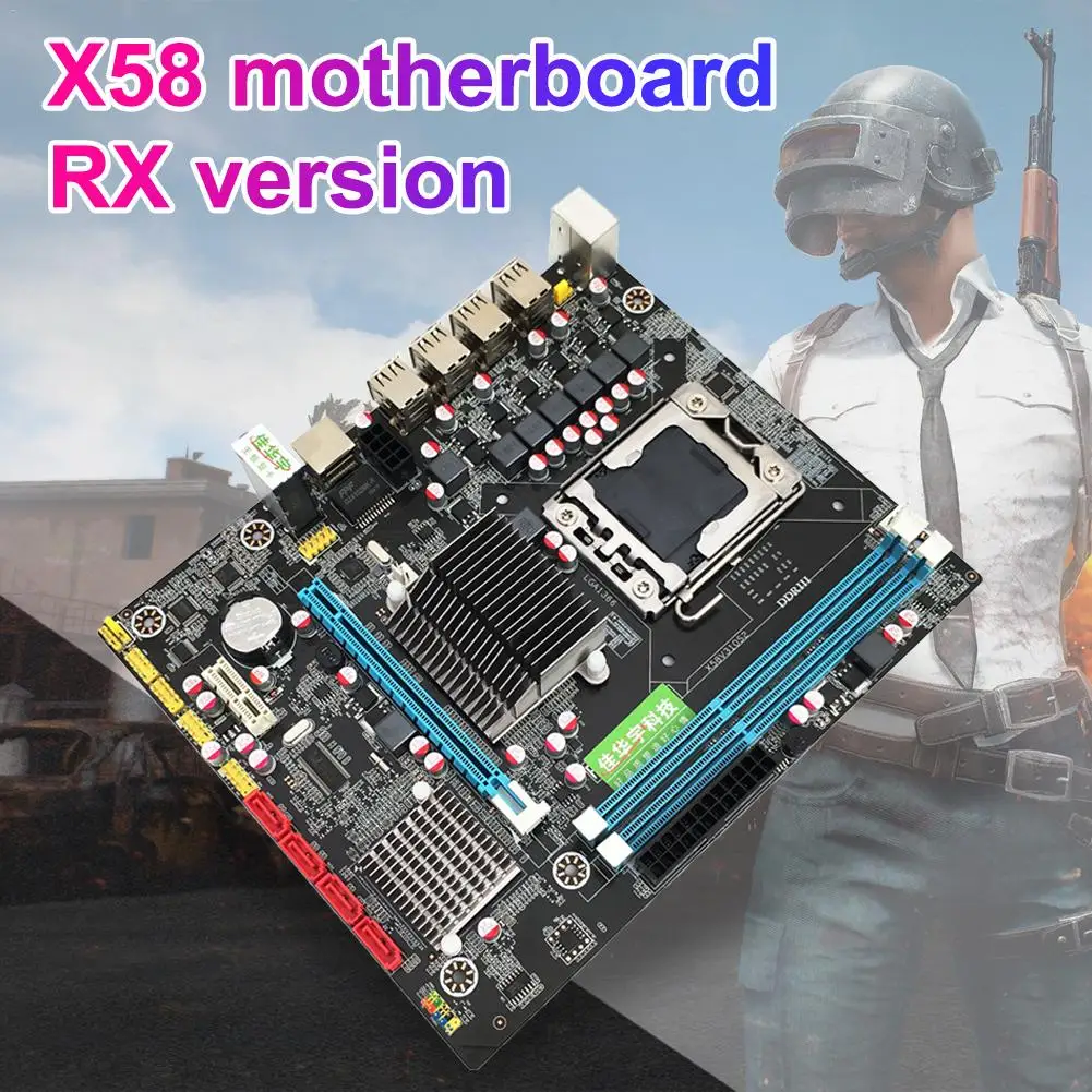 

X58 Motherboard RX Version Gigabit Network Card 6 Phase Power Supply Support RX580 / RX470 Other RX Series Graphics Card