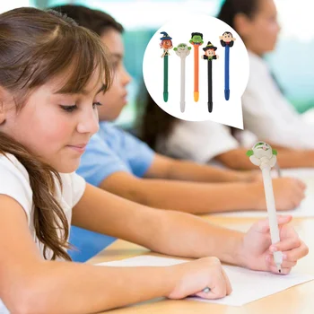 

5pcs Halloween Ball-Point Pen Polymer Clay Cartoon Ball-Point Pen Student Award Pen (Mixed Delivery)