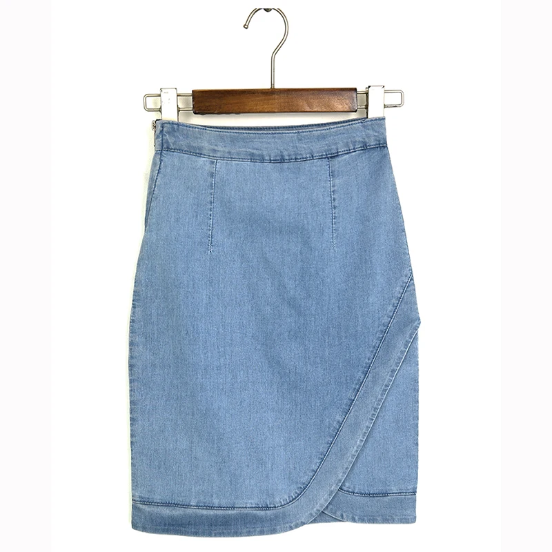 New Summer Cotton Denim Skirts Women 2021 Elasticity Slim High Waist