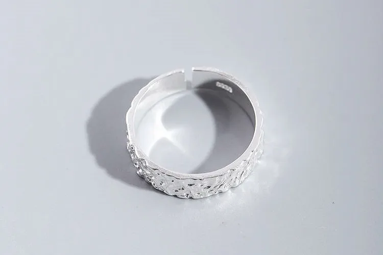 DreamySky Bohemian Ethnic 925 Sterling Silver Round Rings for Women Bridal Wedding Vintage Open Finger Rings Christmas Gifts