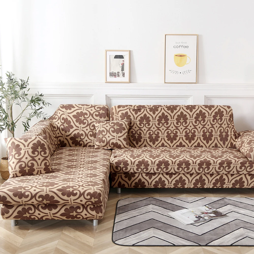 L-образные эластичные Угловые чехлы для диванов для гостиной секционные чехлы из спандекса чехлы для диванов растягивающиеся диванные полотенца все включено - Цвет: 9