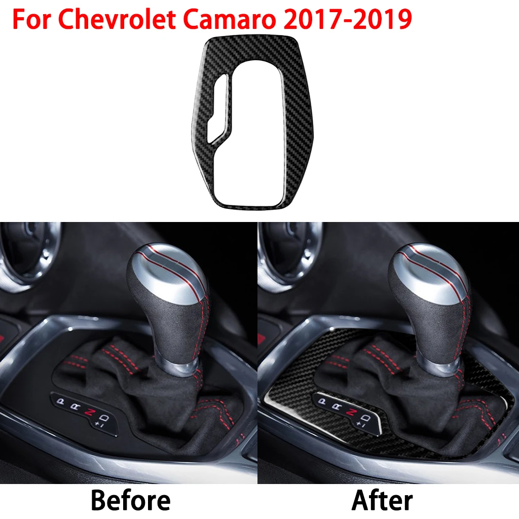 Автомобильные аксессуары для Chevrolet Camaro2017-, углеродное волокно, автомобильная панельная Накладка для коробки передач, наклейка, авто аксессуары, панель передач, наклейка