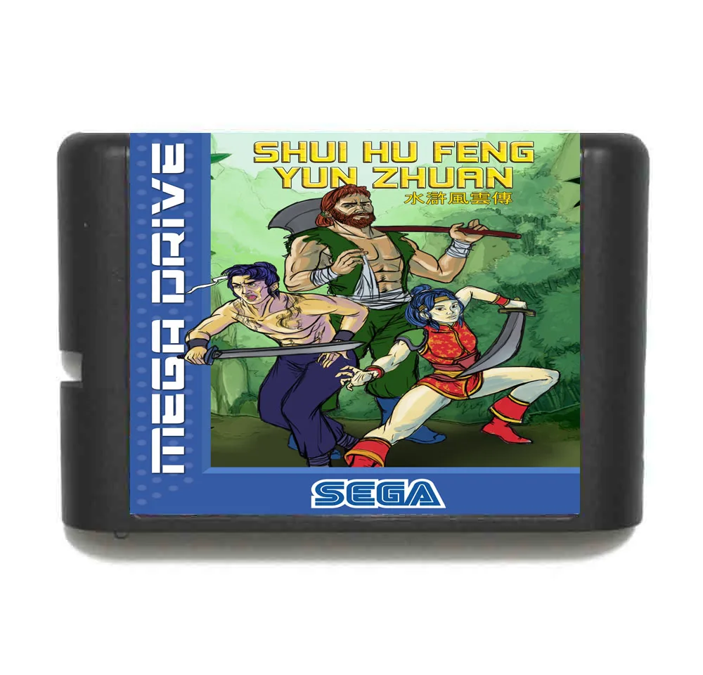 Shui Hu Feng Yun Zhuan 16 бит MD игровая карта для sega Mega Drive для Genesis