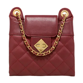 

2019 mood chain wrapped leather large capacity single shoulder bag