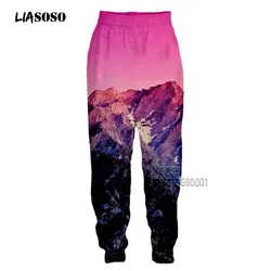 LIASOSO 3d принт унисекс граффити фиолетовый живопись горы спортивные штаны повседневные беговые штаны Молодежная уличная X2709