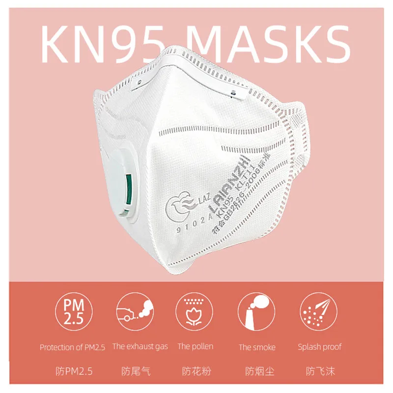 

Filtration Rate 99.2% KN95 Safety Protective Mask Anti Virus Anti PM2.5 Same As FFP3 2 1 N95 Adjustable Headband Mask