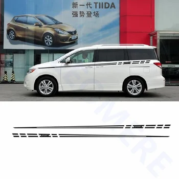 

For (1Pair/2Pcs) Auto Door Waist Line Decor Decal Sport Stripes Styling Vinyl Sticker Body Decals For NISSAN QUEST 2011-2018