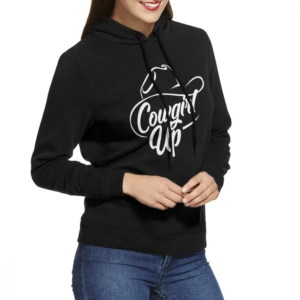 Cowgirl Up женские толстовки пуловер с длинными рукавами Повседневная хлопковая толстовка