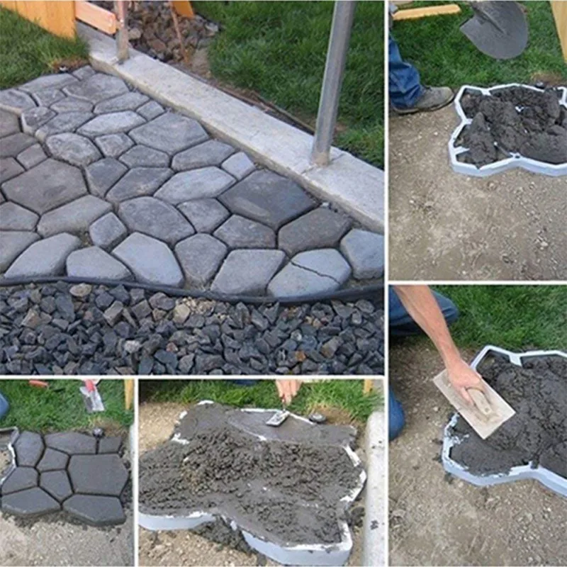 

DIY Garden Concrete Molds Practical Durable Reusable Geometric Shape Personality Stone Design Paving Molds Stepping Stone Mould