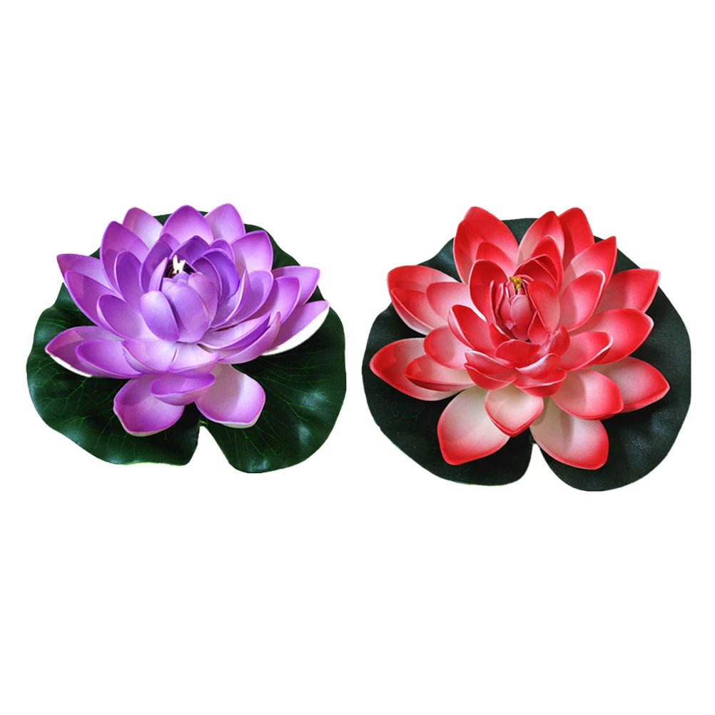 2 uds 18cm flor de loto Artificial maceta Lotus agua lirio planta Bonsai  agua flotante lirio flor EVA estanque decoración (Color al azar|Flores  artificiales y secas| - AliExpress