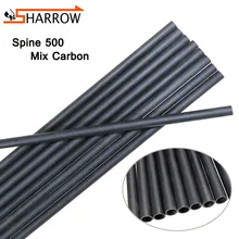 SHARROW Archery Carbon Arrow Shaft 30 inch Spine 500 Composite Carbon Fiber Shafts with Aluminum Arrow Insert for DIY Compound Recurve Bow Arrows 