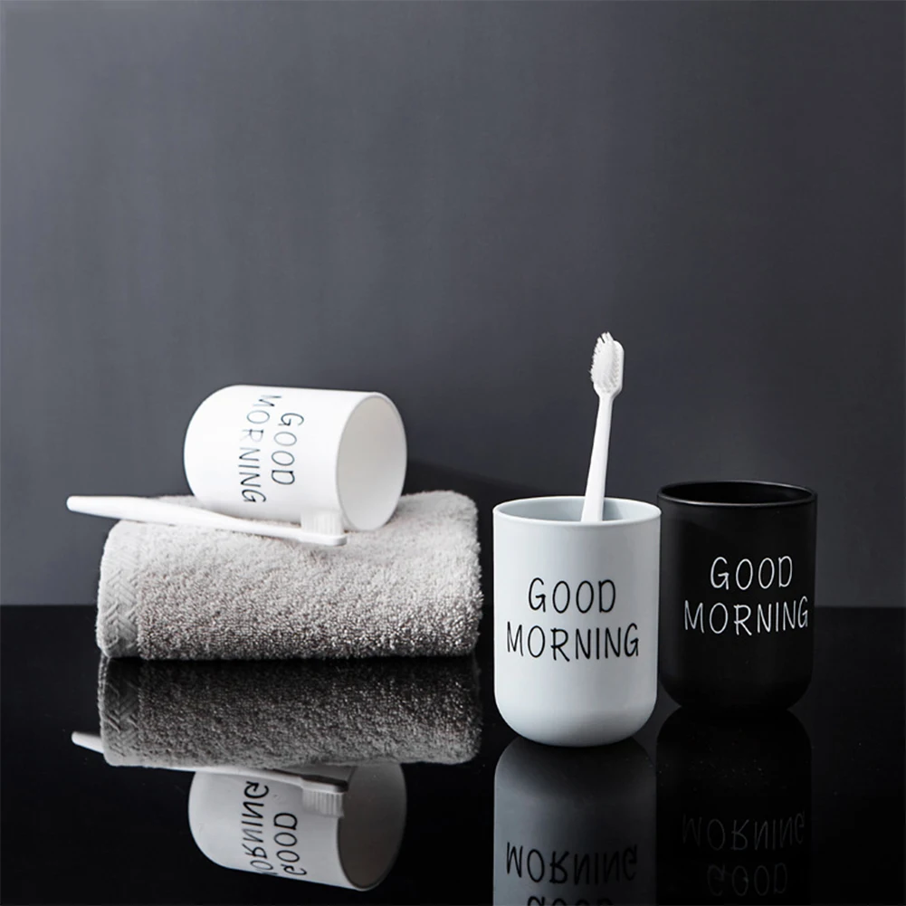 1 шт., простая портативная чашка для мытья в скандинавском стиле, наборы для ванной, пластиковая подставка для зубной щетки с буквенным узором, чашка для хранения зубной щетки