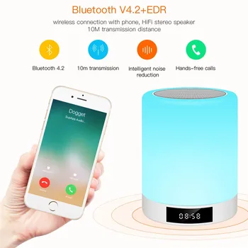 

Smart Music Lamp Night Light with Bluetooth Speaker Touch Control Colors Night Light led speaker Loudspeaker subwoofer TF Card