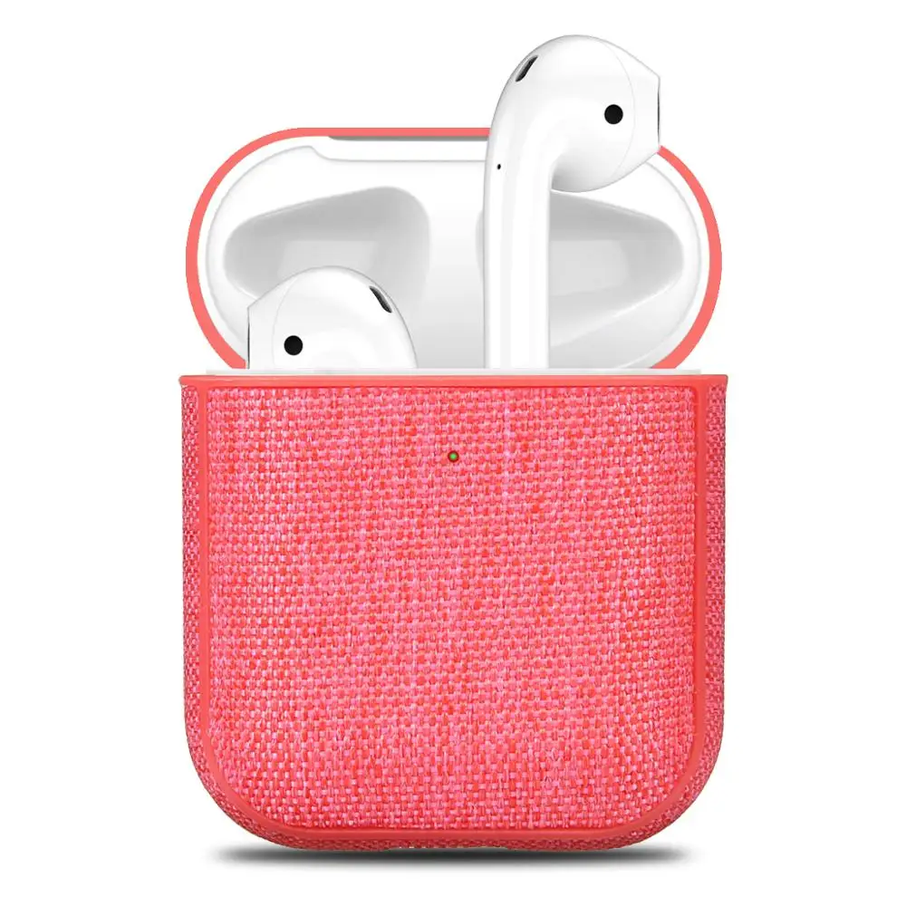 Pink Тканевый чехол для наушников Airpods с отверстием для зарядки, Ретро Чехол для наушников с Bluetooth для Airpods 2, полный защитный чехол - Цвет: Pink