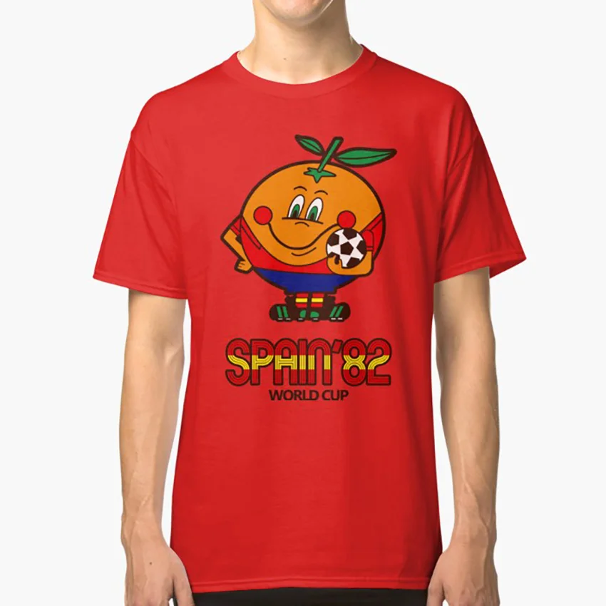 Испанская футболка для футбола 1982 82 naranjito оранжевая | Мужская одежда