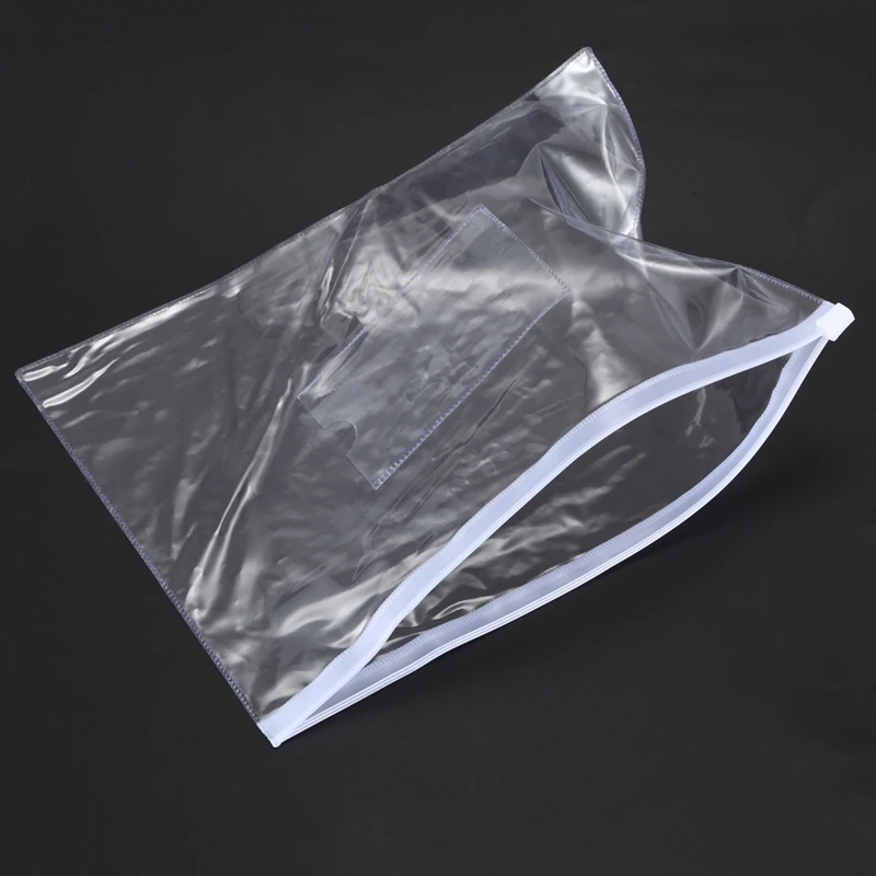 20 Pieces A5 Paper Size Blue Slider Grip Handle Zipper Transparent Envelopes for Folder Folder