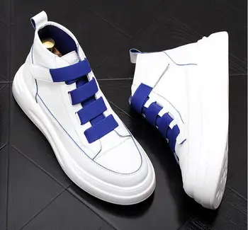 

white high tops Hip-hop Men shoes fashion trend sneakers Casual flats loafers platform shoes Ankle boots zapatillas hombre