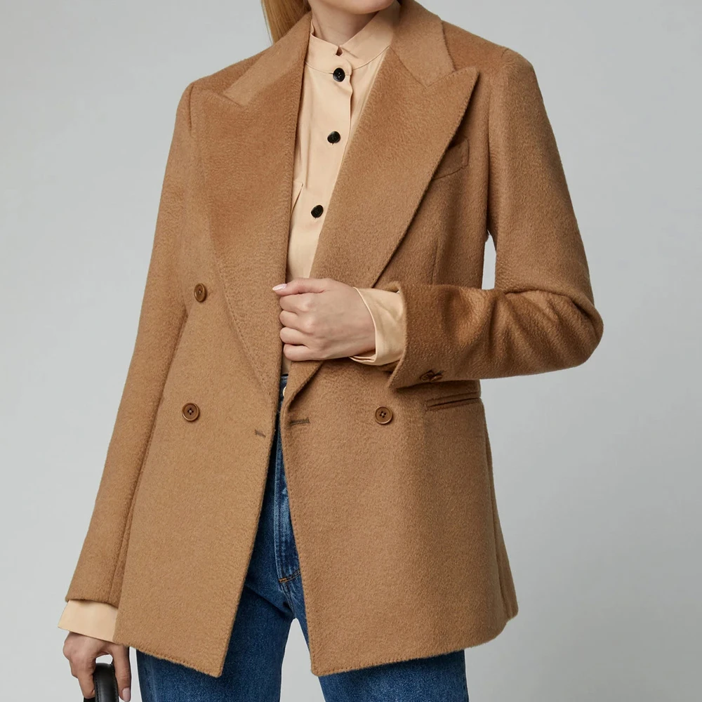 

Light Coffee Color Smock Blazer Elegant Shawl Collar Blazer 2019 Casual Blazer Women