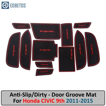 

Anti-Slip Mat For HONDA CIVIC 9 2011 2012 2013 2014 2015 9th Gen Gate Slot Coaster Anti-Dirty Door Groove Mat Car Interiors Gel