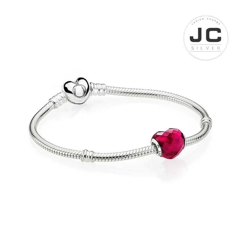 JC модный очаровательный 925 пробы серебряный DIY браслет 1:1 Радужная подвеска, мужской женский браслет Женские аксессуары ювелирное изделие подарок