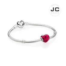 JC модный очаровательный 925 пробы серебряный DIY браслет 1:1 Радужная подвеска, мужской женский браслет Женские аксессуары ювелирное изделие подарок