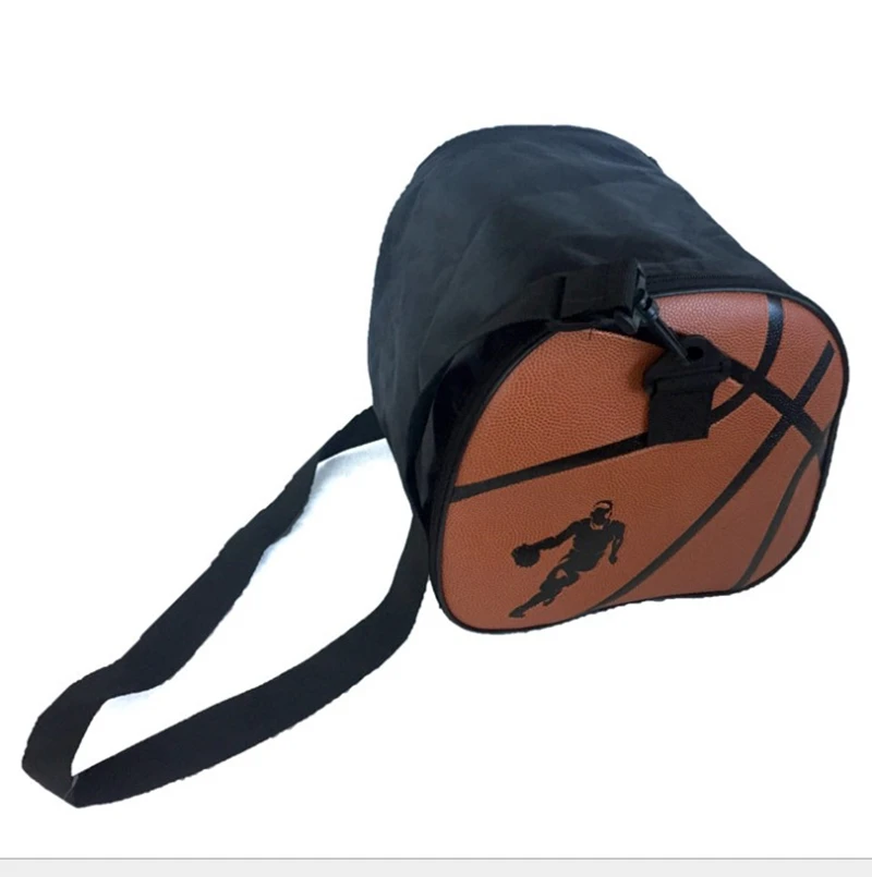 Cool Portable Basketball Bag Shoulder Bag Sports Bag PU Leather Ball Storage Bag with Zipper 81