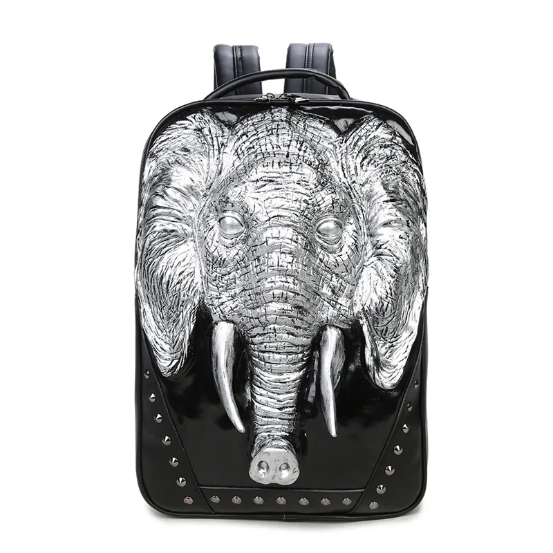 

Elephant Animal 3dpu Backpack Rivet Europe And America Travel Trend Students Computer School Bag