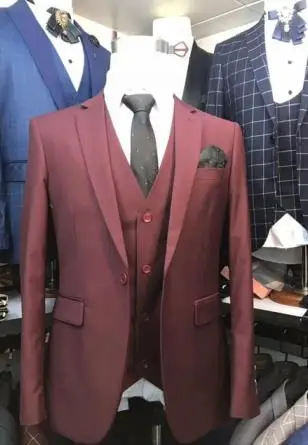 Мужской костюм Slim Fit Комплект из 3 предметов костюм-смокинг для жениха дружки изготовленный на заказ Мужские свадебные костюмы Кингсман блейзер для певицы для сцены костюм