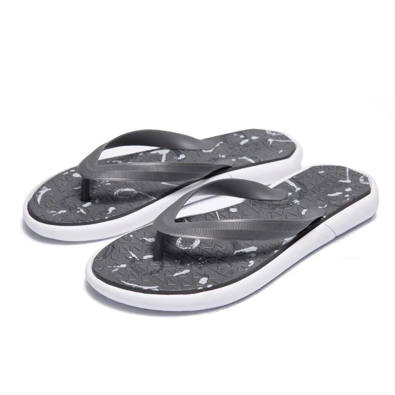 Женская и Мужская Летняя обувь без шнуровки модные Нескользящие шлепанцы для отдыха пляжные шлепанцы с Т-образным ремешком - Цвет: White-grey