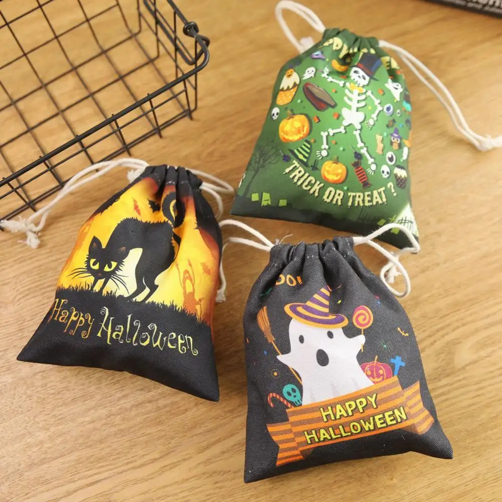 

Halloween Festive Satchel Rucksack Party Candy Bag Bundle Pocket Cute Drawstring Storage Bag