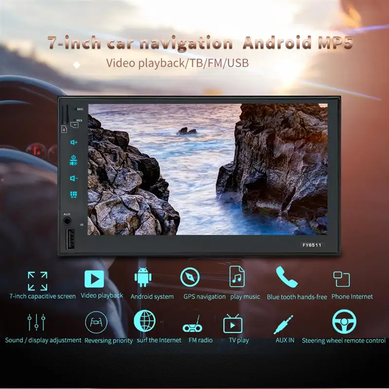 

7 Inch Touch Screen Support GPS Navigation Vehicle MP5 Android 6.0 GPS+Wifi+Bluetooth+Radio+Quad Core+Capacitive Touch Screen